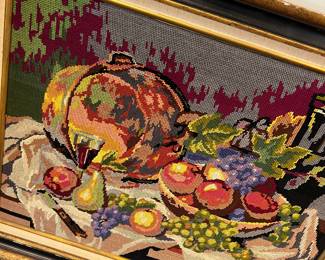 Framed needlepoint 