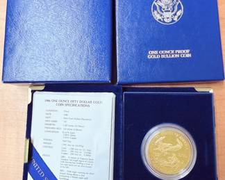 1986 Gold American Eagle in Case with COA