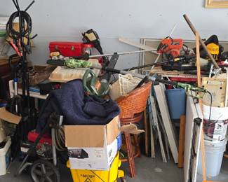 Check out the yard equipment, can you see them?