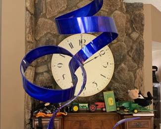 Jon Allen Metal Sculpture on Pedestal