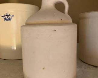 Vintage Crocks, Robinson Ransbottom Blue Crown Pottery Stoneware Glazed Crocks