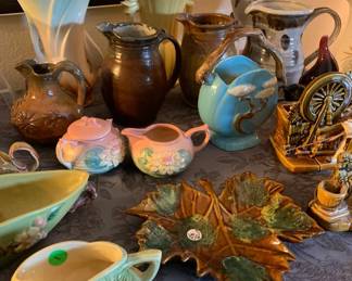 Collection of Roseville, Hull, and McCoy Pottery, Hand Thrown Pottery