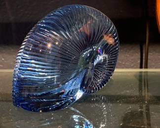 Baccarat Crystal "Nautilus" Shell Paperweight