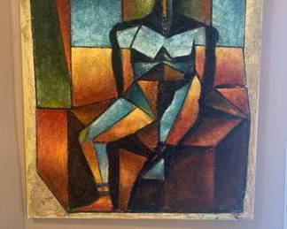 Benjamin Long Cubist Male Nude Painting