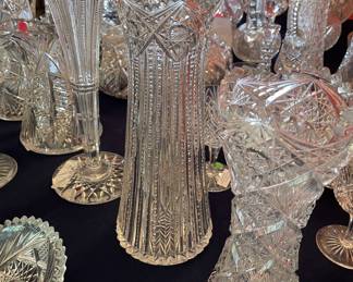 Brillant cut glass vases