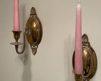 Brass candle sconces