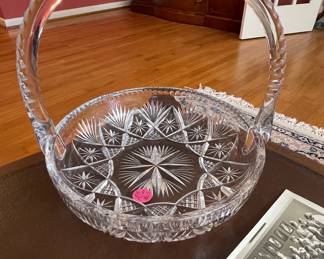 Cut glass basket