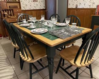 Tile top table & six chairs 