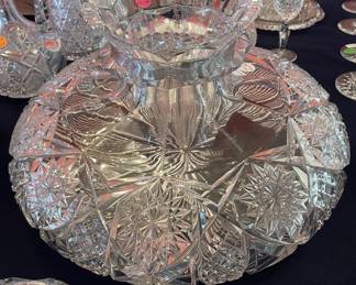 Rare signed Brillant cut glass vase