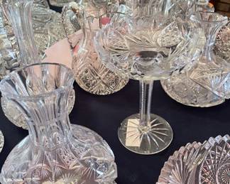 Cut glass compotes 