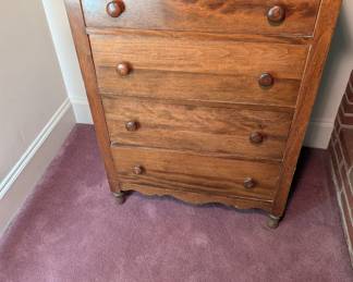 Antique Primitive Pine Four-Drawer Chest
