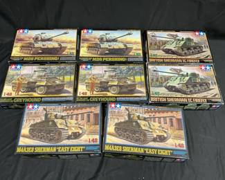 Tamiya Assorted Tank Model Kits feat. U.S. M8 Light Armored Car Greyhound