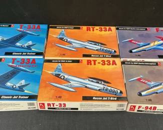 Hobby Craft Model Airplane Kits T33A, RT33A, And F94B