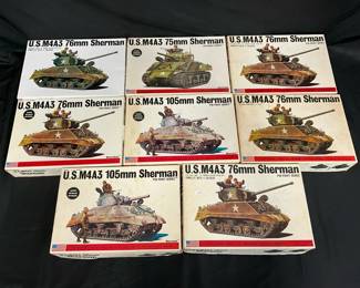 8 U.S. M4A3 Sherman Model Tank Kits
