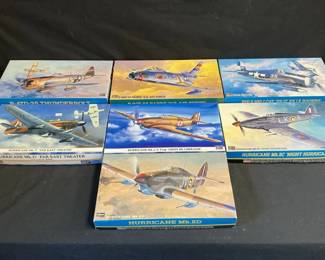 Hasegawa Model Airplane Kits  Hurricane, Jolly Rogers, Thunderbolt And Friends