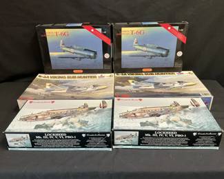 Model Airplane Kits  Esci, Classic Air Frames, And North American, Subhunter, T6G, And Lockheed