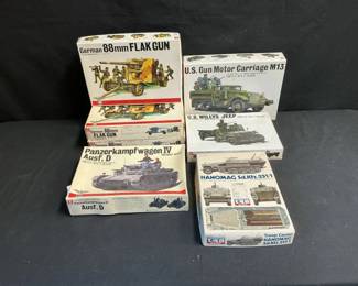 Bandai Model Kits  Flak Gun, Willys Jeep And Friends