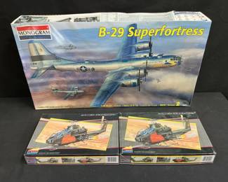 Monogram Model Airplane Kits AH1S Cobra Attack And B29 Superfortress
