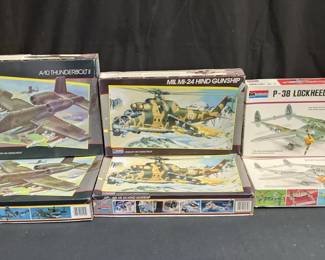 Monogram Model Airplane Kits Lighting, Gunship, And Thunderbolt