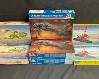 Fujimi And Italeri Model Aircraft Kits  Night Raid, Sea Cobra, And Coast Guard