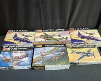 Monogram Pro Modeler Airplane Kits Warhawk, Thunderjet, And Friends