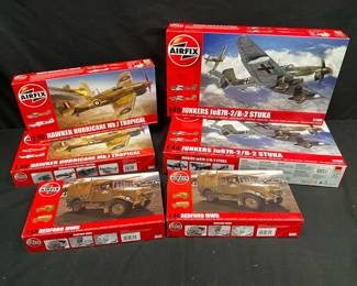 AirFix Model Airplane Kits feat. Bedford MWD  Hawker Hurricane Mk.I Tropical