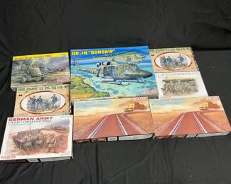 Assorted Dragon Military Model Kits feat. UH1N GUNSHIP