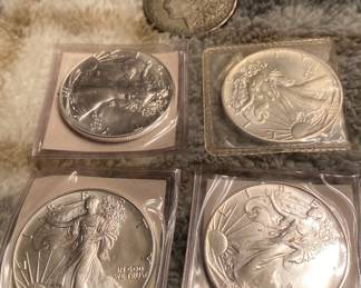 Silver Dollar and Silver Eagles