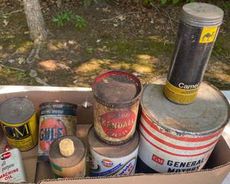 Gulf, Kendall and GM Automotive Cans