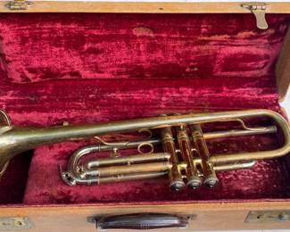 Old Silvertone Trumpet with Case