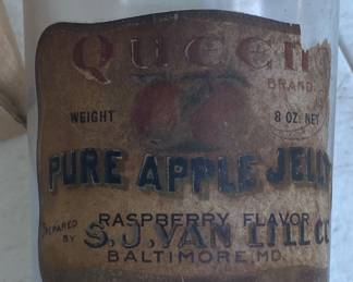 Old Paper Label Apple Jelly Jar