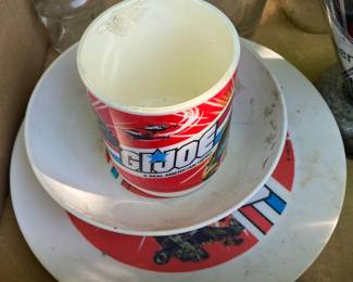 Vintage GI Joe Plate, Cup and Bowl