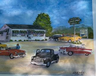 Small "The Gathering Place Print" Archdale Soda Shop by Kitty White