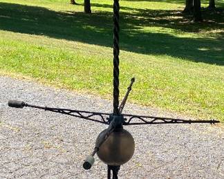 Antique Lightning Rod with Glass Balls and Directional
