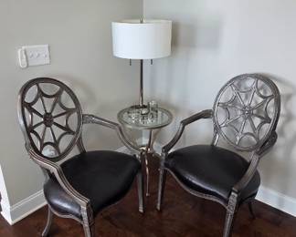 Ethan Allen Spiderback Chairs, Ethan Allen table and Lamp