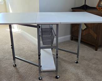 Folding Crafting table with drawers