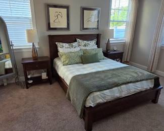 Ethan Allen Queen Adjustable bed and side tables