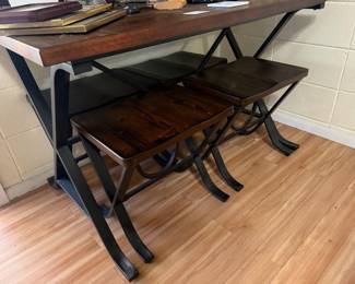 Dining table with 4 bench seats