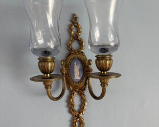 antique Wedgewood brass sconces
