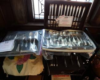 Service for 12 w/ 24 Coffee spoons & 24 Dinner Forks and an additional 21 Serving Pieces