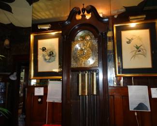 A 1926 5 Tubular Chime Mahogany Hall Clock w/ Moon Phases