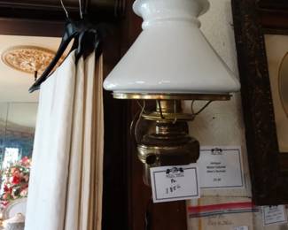 One of a Pair of Converted Oil Lamp Sconces
