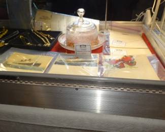 a finely cut antique w/ Gilded Embellishments Cheese Dish by Bacarratt