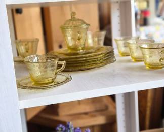 Anchor Hocking Royal Ruby Red and Madrid Amber yellow glassware