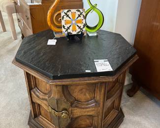 Wooden Octagon Side Table 
