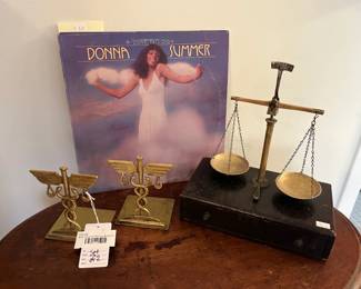 Donna Summer Record, Brass Caduceus Hermes Bookends