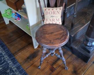 Antique claw foot and marble chair 