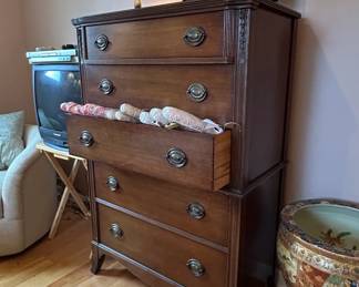 Antique Mahogany Highboy Dresser by Huntley Furniture