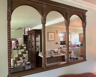Indian JharokhaStyle Mirror, Three Arch Wall Mirror, Carved