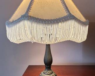 Victorian Style Table Lamp with Tassel Fringe Shade
